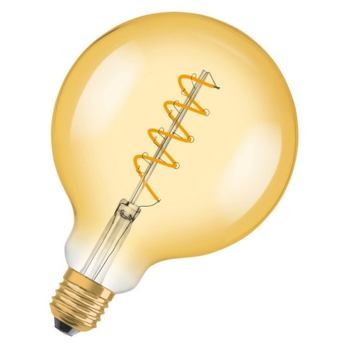 LED žárovka Vintage 1906 E27 OSRAM 4W (28W) teplá bílá (2000K) Retro Filament Gold Globe125 stmívatelná