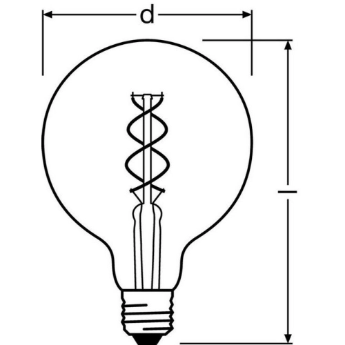 LED žárovka Vintage 1906 E27 OSRAM 4W (28W) teplá bílá (2000K) Retro Filament Gold Globe125 stmívatelná (obrázek 8)
