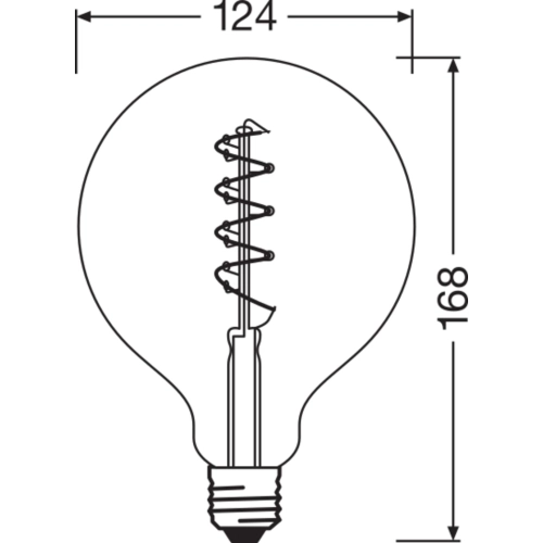LED žárovka Vintage 1906 E27 OSRAM 4W (28W) teplá bílá (2000K) Retro Filament Gold Globe125 stmívatelná (obrázek 7)