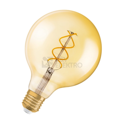 LED žárovka Vintage 1906 E27 OSRAM 4,5W (25W) teplá bílá (2000K) Retro Filament Gold Globe125 stmívatelná
