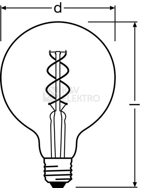 Obrázek produktu  LED žárovka Vintage 1906 E27 OSRAM 4W (25W) teplá bílá (2000K) Retro Filament Gold Globe125 stmívatelná 3