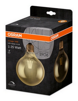 Obrázek produktu  LED žárovka Vintage 1906 E27 OSRAM 4W (25W) teplá bílá (2000K) Retro Filament Gold Globe125 stmívatelná 5