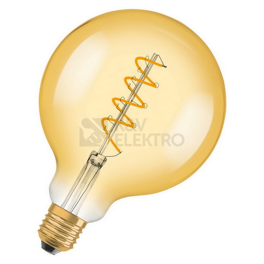 Obrázek produktu  LED žárovka Vintage 1906 E27 OSRAM 4W (25W) teplá bílá (2000K) Retro Filament Gold Globe125 stmívatelná 6