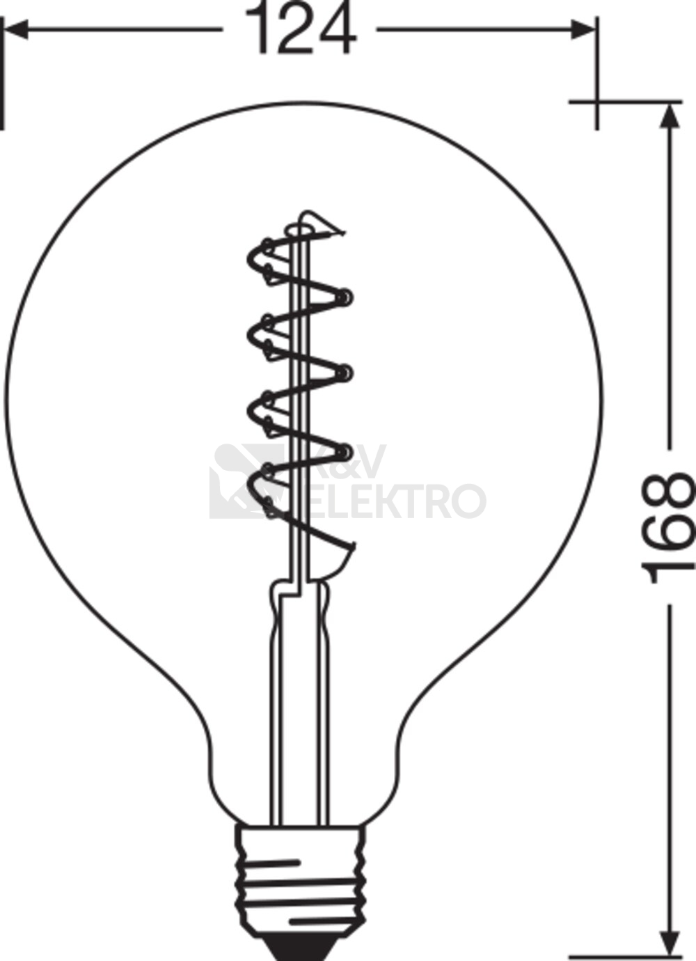 Obrázek produktu  LED žárovka Vintage 1906 E27 OSRAM 4W (25W) teplá bílá (2000K) Retro Filament Gold Globe125 stmívatelná 7