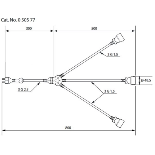 Legrand roztrojka gumová 3x2P+T IK10 50577
