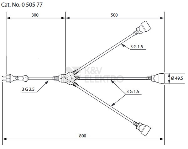 Obrázek produktu Legrand trojzásuvka gumová 3x2P+T IK10 50577 1