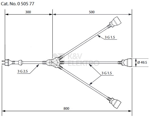 Obrázek produktu Legrand trojzásuvka gumová 3x2P+T IK10 50577 1