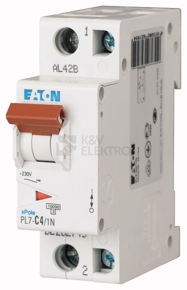Obrázek produktu Jistič EATON PL7-4/1N/C 4A PL7-C4/1N 262745 0