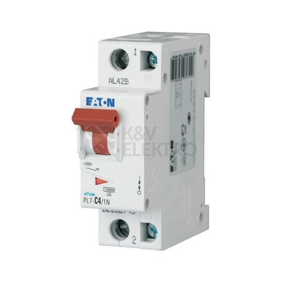 Obrázek produktu Jistič EATON PL7-4/1N/C 4A PL7-C4/1N 262745 0