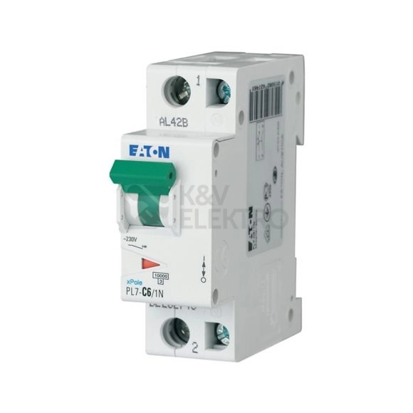 Obrázek produktu Jistič EATON PL7-6/1N/C 6A PL7-C6/1N 262746 0