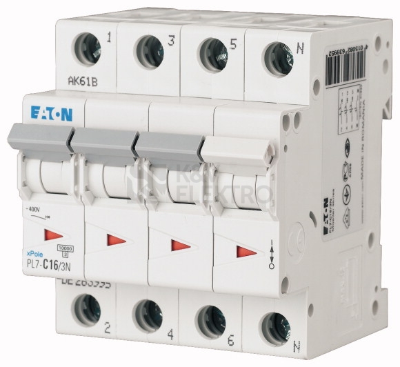 Obrázek produktu Jistič EATON PL7-6/3N/B 6A PL7-B6/3N 263982 0