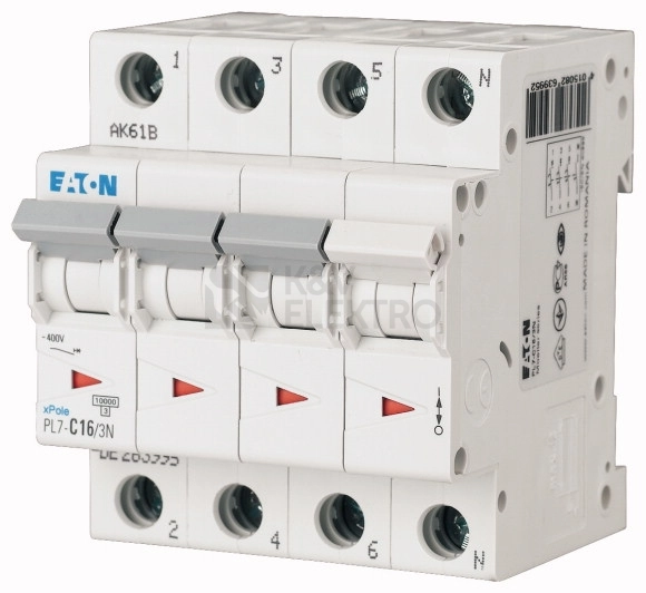 Obrázek produktu Jistič EATON PL7-25/3N/B 25A PL7-B25/3N 263987 0