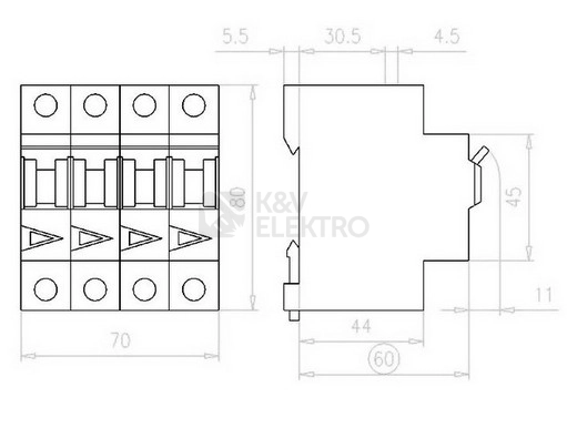 Obrázek produktu Jistič EATON PL7-25/3N/B 25A PL7-B25/3N 263987 1