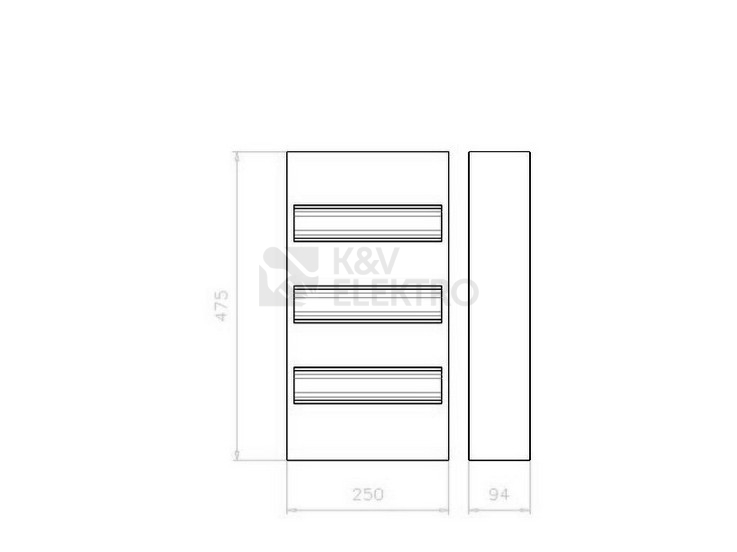 Obrázek produktu Rozvodnice EATON BC-A-3/39-A na omítku bez dveří 39M 101556 1