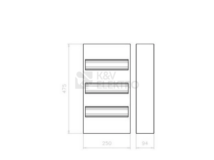 Obrázek produktu Rozvodnice EATON BC-A-3/39-A na omítku bez dveří 39M 101556 1