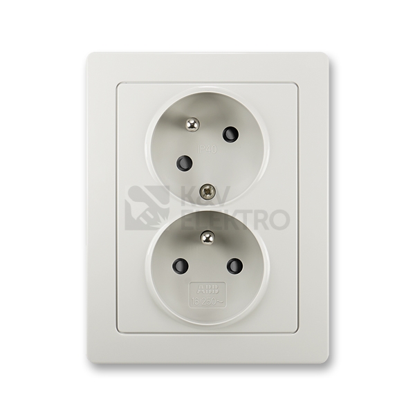 Obrázek produktu ABB Swing L dvojzásuvka světle šedá 5513J-C02357 S1 s clonkami 0
