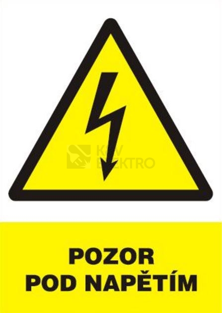 Obrázek produktu Samolepka pozor pod napětím blesk v trojúhelníku (žlutá) 90x120mm 0