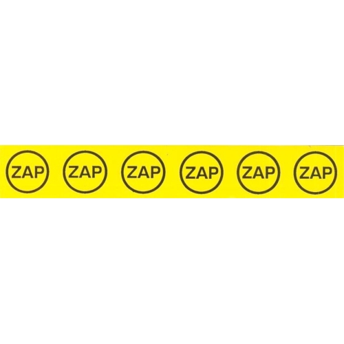 Samolepka značení ZAP v kroužku (6x) (žlutá) 25x145mm