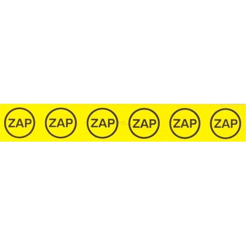 Samolepka značení ZAP v kroužku (6x) (žlutá) 25x145mm
