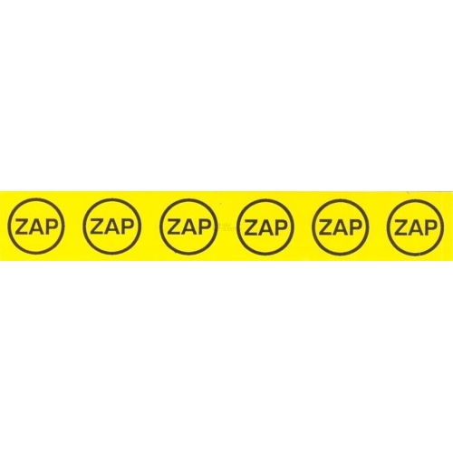 Samolepka značení ZAP v kroužku (6x) (žlutá) 25x145mm