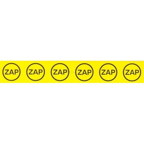 Samolepka značení ZAP v kroužku (6x) (žlutá) 25x145mm
