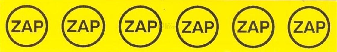 Obrázek produktu Samolepka značení ZAP v kroužku (6x) (žlutá) 25x145mm 0