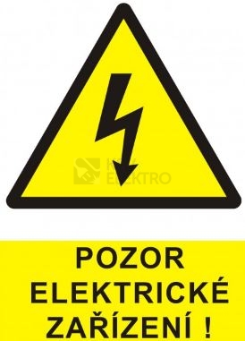 Obrázek produktu Samolepka pozor elektrické zařízení blesk v trojúhelníku (žlutá) 60x70mm 0