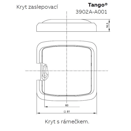 ABB Tango záslepka šedá 3902A-A001 S
