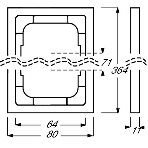 ABB Future Linear pětirámeček ušlechtilá ocel 1754-0-4321 (1725-866K) 2CKA001754A4321