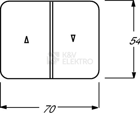 Obrázek produktu ABB Alpha exclusive kryt vypínače žaluziového dělený s potiskem slonová kost 1751-0-2581 (2CKA001751A2581) 1
