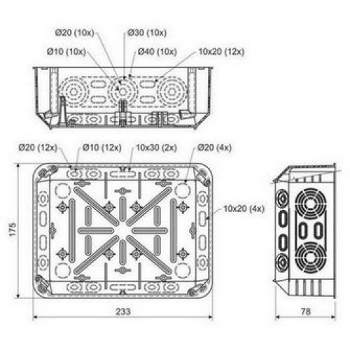 Elektroinstalační krabice KOPOS KT 250/1 KB rozvodná s víčkem