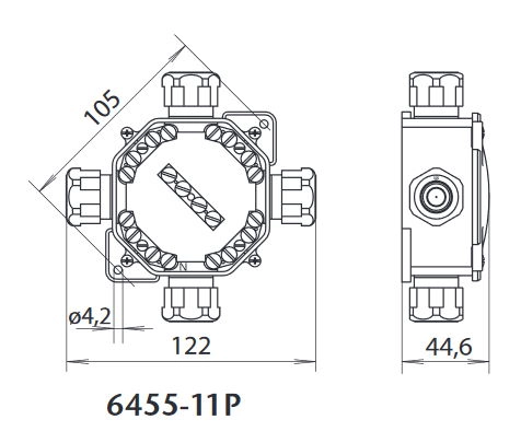 Krabice SEZ ACIDUR 6455-11 P/2 5P světle šedá (obrázek 3)