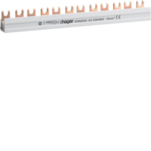 Propojovací lišta Hager KDN263A 2F 12modulů 10mm2