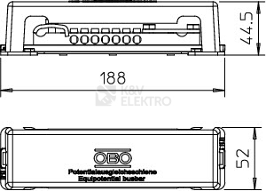 Obrázek produktu Svorkovnice ekvipotenciální OBO 1809 188mm CuZn šedá 5015073 1