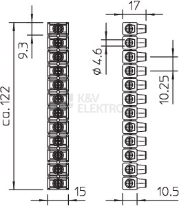 Obrázek produktu Svorkovnice lámací (čokoláda) OBO 70 VDE 2,5mm2 2055023 1
