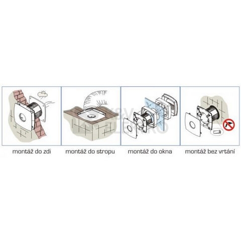 Obrázek produktu Axiální koupelnový ventilátor s časovým doběhem CATA X-MART 10 T INOX 3