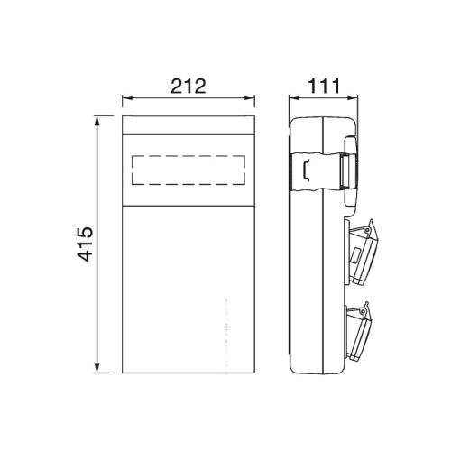 Zásuvková skříň SCAME 632.3122-012F2 jištěná s chráničem
