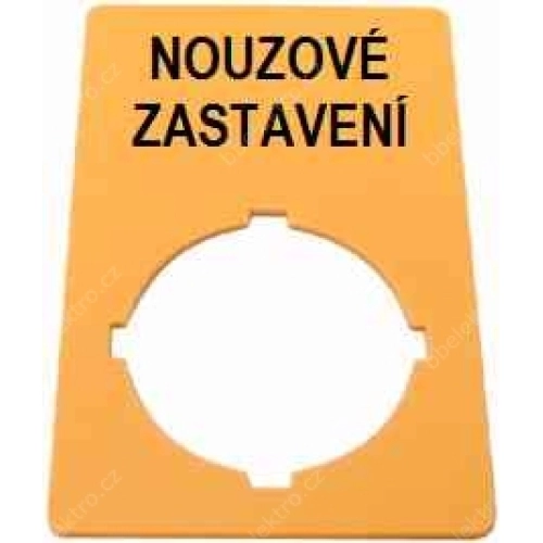 Označovací štítek nouzového zastavení IP66 EATON M22-XZK-CZ99 999202002