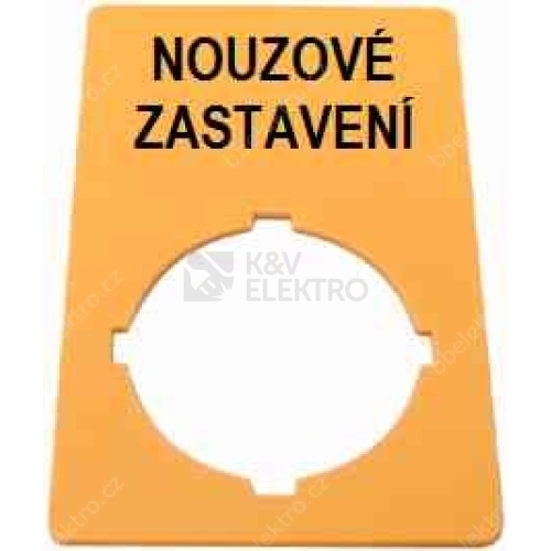 Označovací štítek nouzového zastavení IP66 EATON M22-XZK-CZ99 999202002