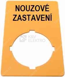 Obrázek produktu Označovací štítek nouzového zastavení IP66 EATON M22-XZK-CZ99 999202002 0