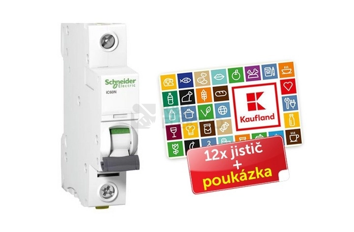 Obrázek produktu Jistič Schneider Electric Acti9 iC60N 1P 16A B balení 12ks + poukázka 100 Kč A9F03116P 0