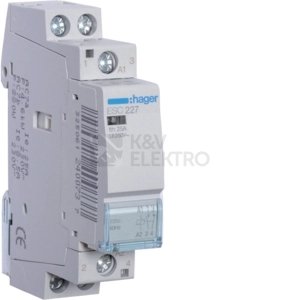 Obrázek produktu Instalační stykač hager ESC227 25A 1NO+1NC 230V 0
