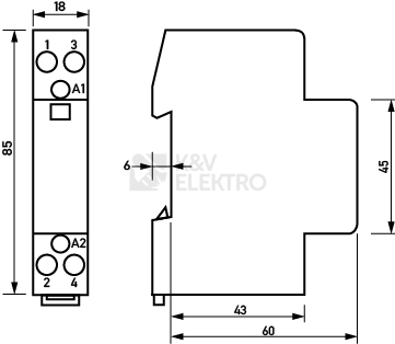 Obrázek produktu Instalační stykač Doepke HS20-20 20A/230V 2NO 09980402 1