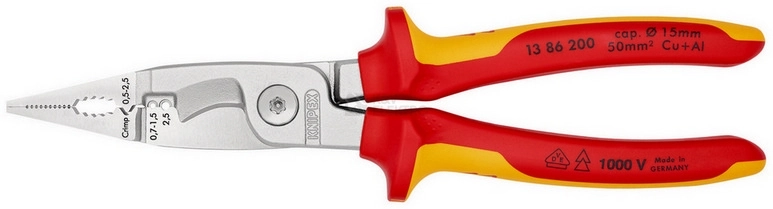 Obrázek produktu Multikleště Knipex 13 86 200 elektroinstalační 200mm VDE 1000V 0