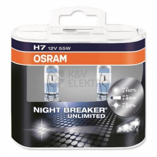 Obrázek produktu Autožárovka Osram Night Breaker Unlimited 64210NBU-HCB H7 PX26d 12V 55W (2ks) 0