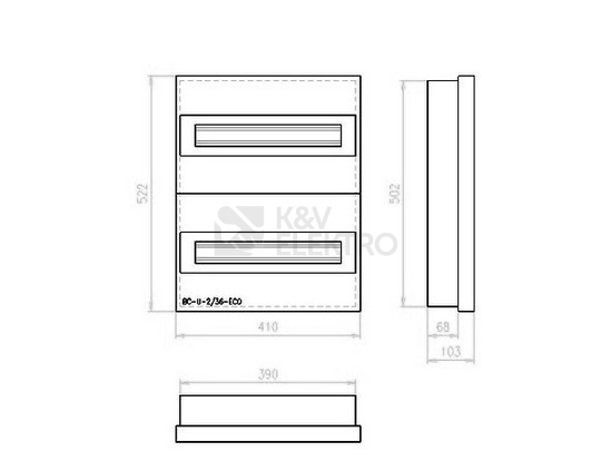 Obrázek produktu  Rozvodnice pod omítku EATON BC-U-2/36-TW-ECO bílé dveře 36M 281711 2