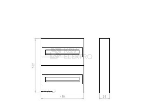 Obrázek produktu Rozvodnice EATON BC-O-2/36-ECO na omítku průhledné dveře 36M 280350 1