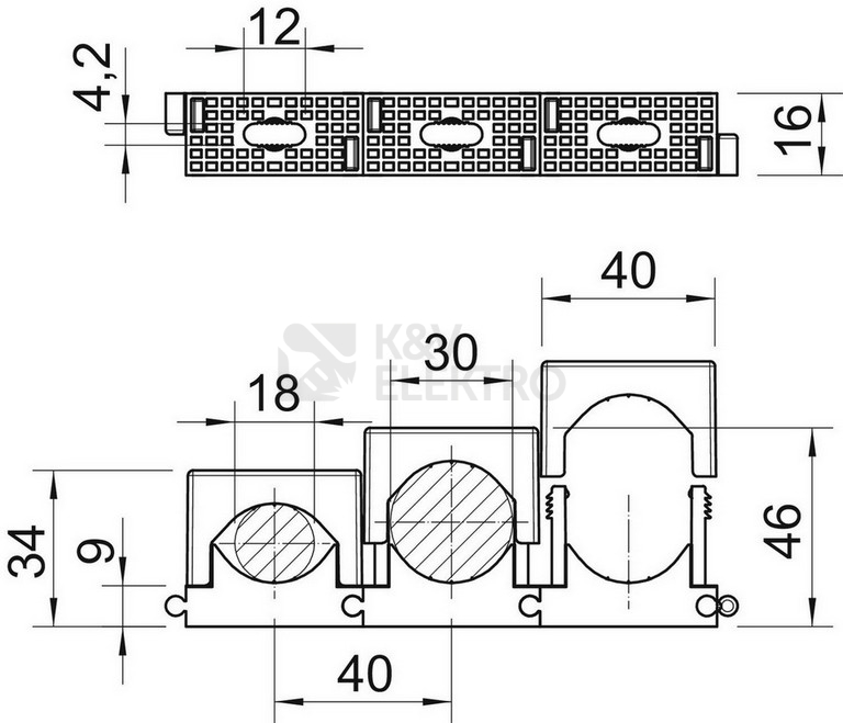 Obrázek produktu Příchytka řadová OBO 2037 18-30 LGR d=18-30mm 2250306 3