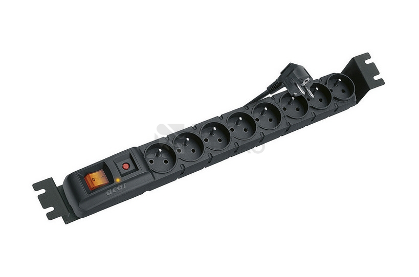 Obrázek produktu  Napájecí panel ACAR S8 PDU 8x230V 3m přepěťová ochrana 19" 1U vypínač 0