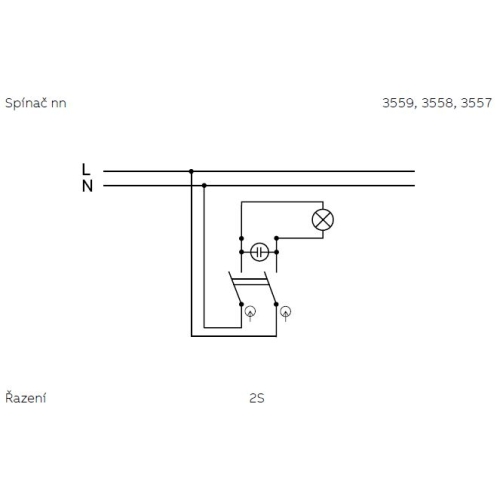 ABB Swing (L) vypínač č.2S jasně bílá 3557G-A02342 B1
